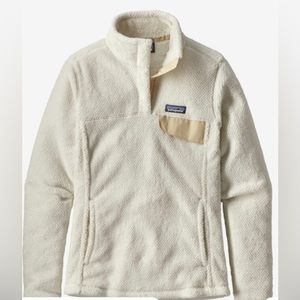 Patagonia Womens Snap Fleece Pullover in Cream Linen